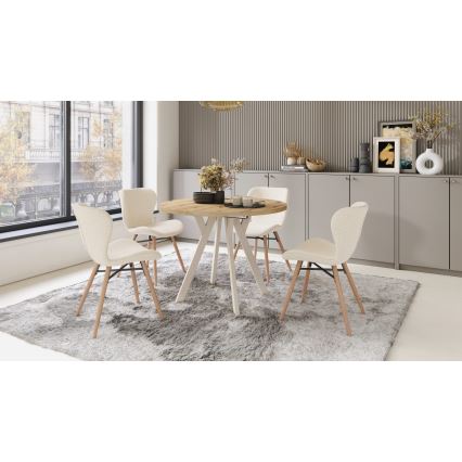 Jatkettava ruokapöytä ARTUR tammi artisan/beige