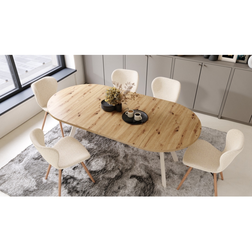 Jatkettava ruokapöytä ARTUR tammi artisan/beige