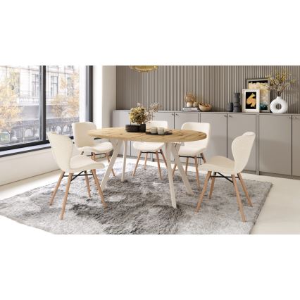 Jatkettava ruokapöytä ARTUR tammi artisan/beige