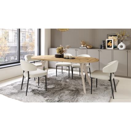Jatkettava ruokapöytä ARTUR tammi artisan/beige