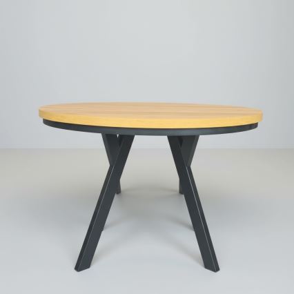 Jatkettava ruokapöytä CENTRO 100/140x77 cm tammi craft/musta