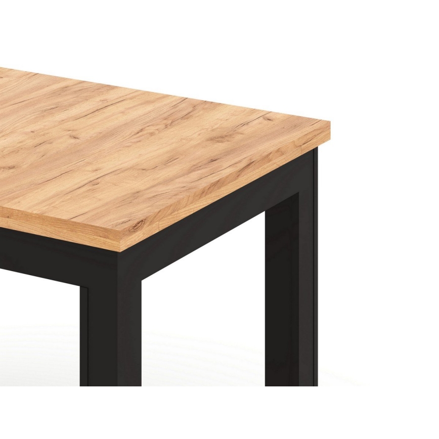Jatkettava ruokapöytä DOO 120/160x75 cm dub craft/musta