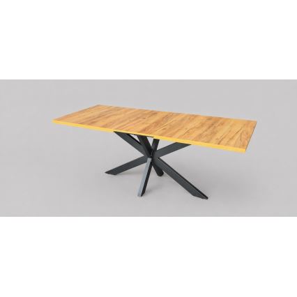 Jatkettava ruokapöytä SAMLE 150/190x80 cm craft-tammi/musta