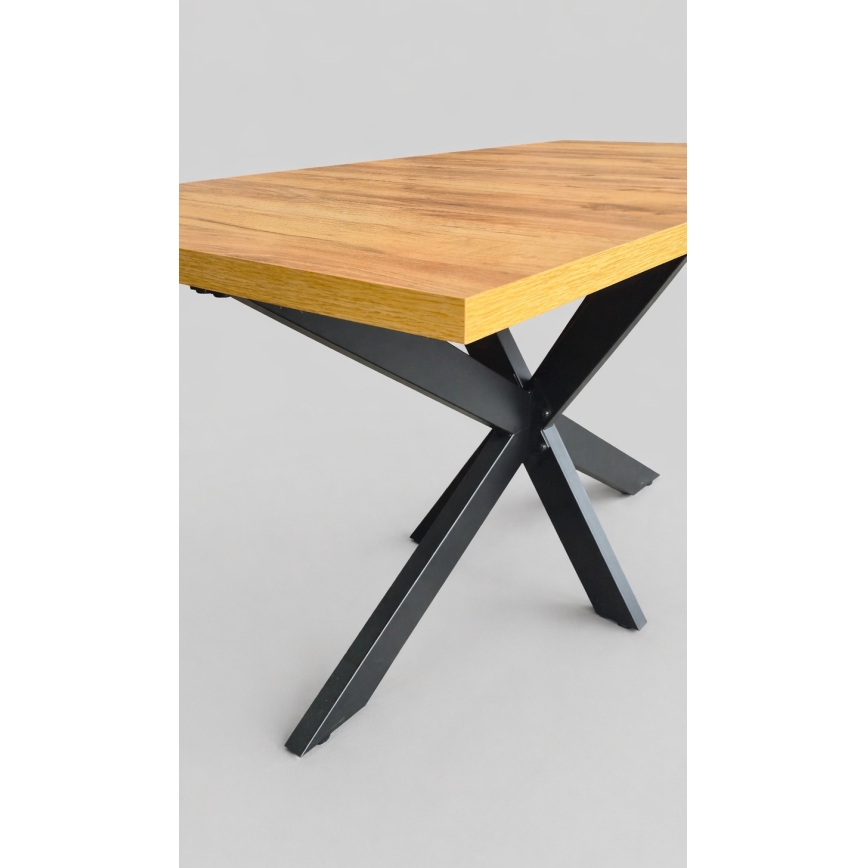 Jatkettava ruokapöytä SAMLE 150/190x80 cm craft-tammi/musta