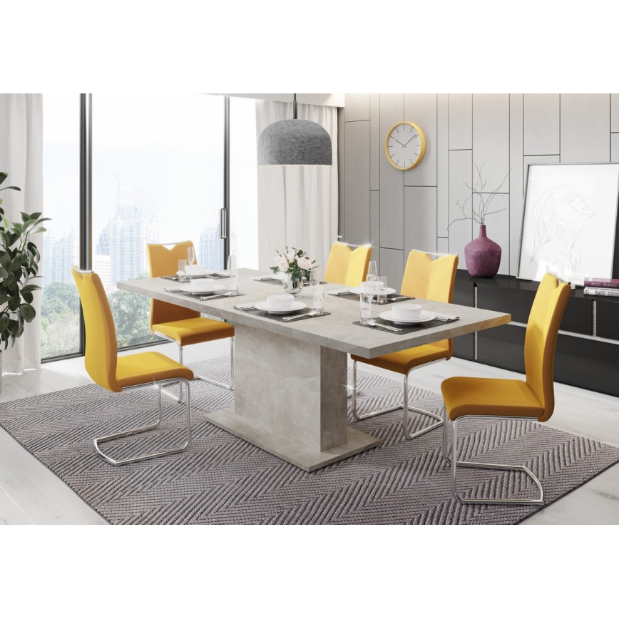 Jatkettava ruokapöytä STRAP, betoninharmaa