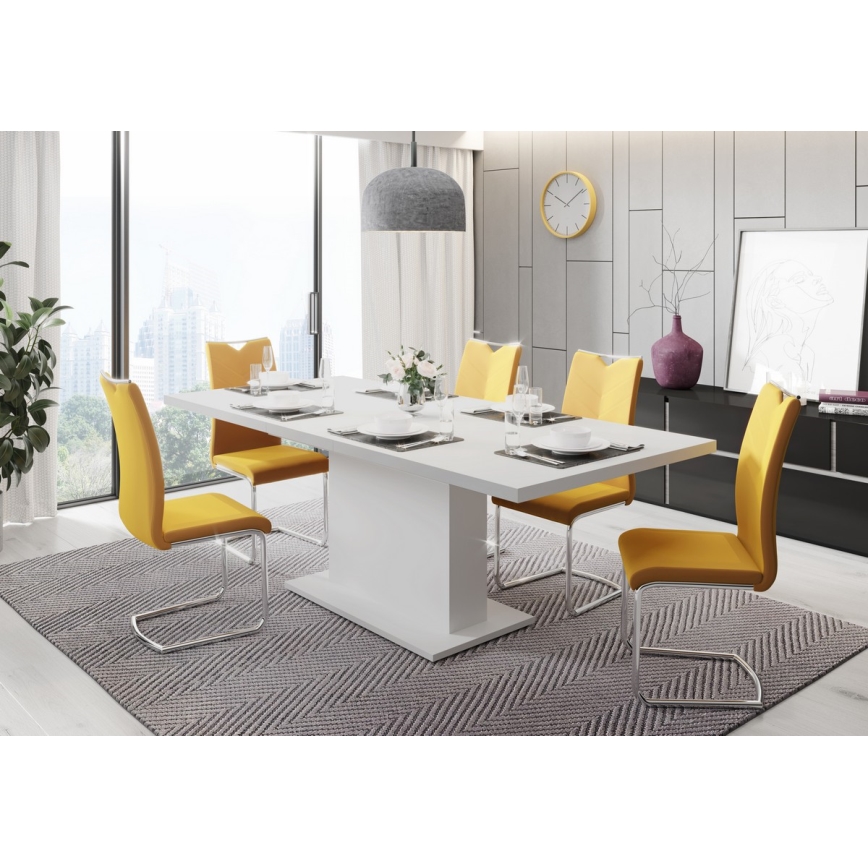 Jatkettava ruokapöytä STRAP valkoinen