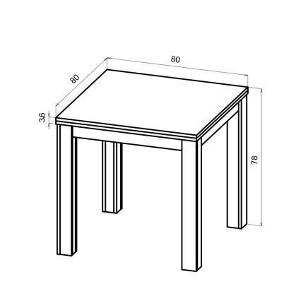Jatkettava ruokapöytä ZARO artisan-tammi/musta