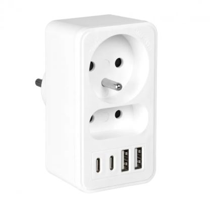 Jatkojohto 2x pistorasia + 2x USB-C + 2x USB-A