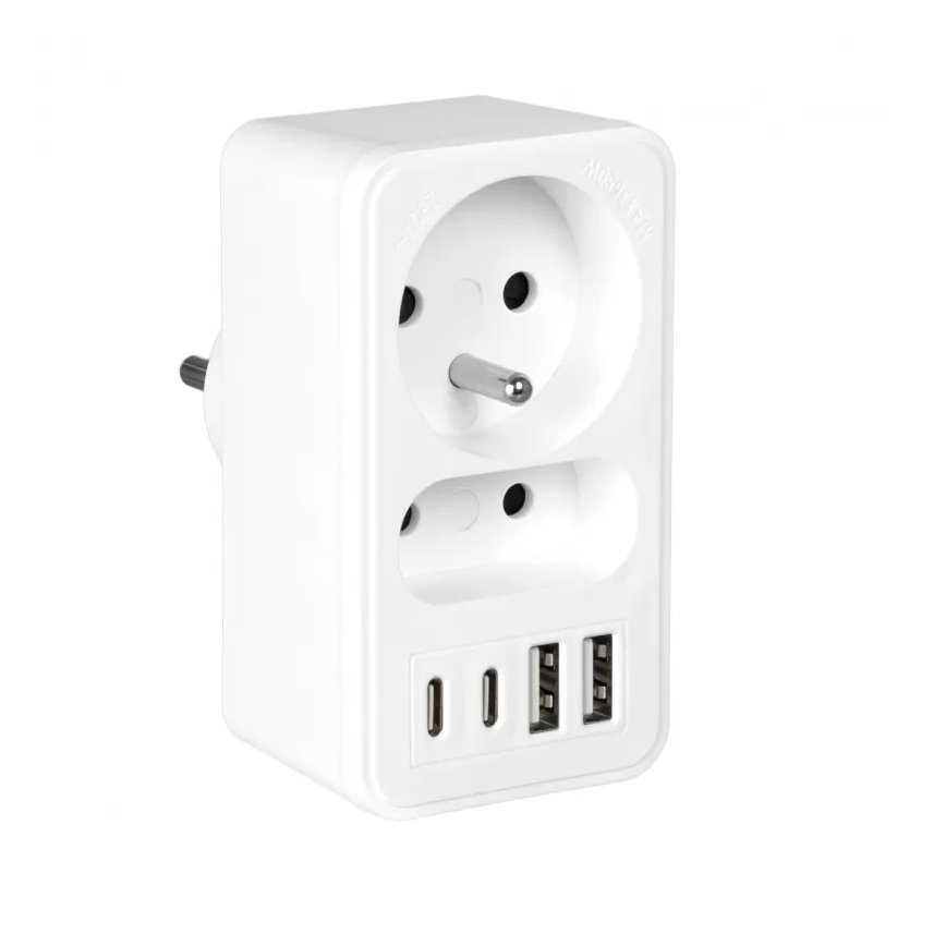 Jatkojohto 2x pistorasia + 2x USB-C + 2x USB-A