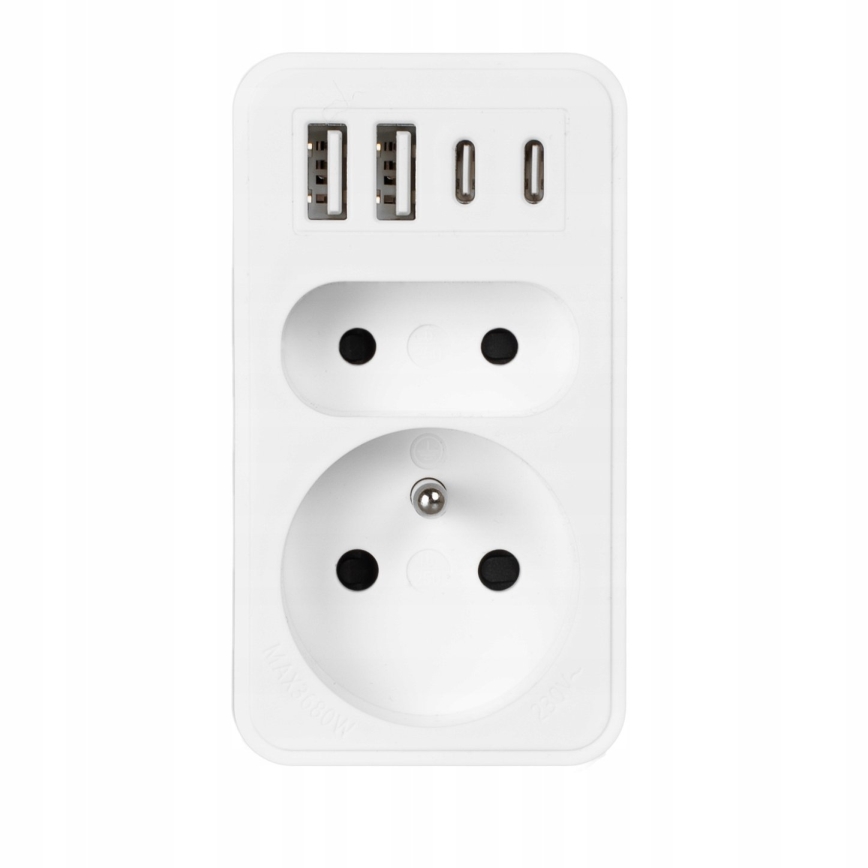 Jatkojohto 2x pistorasia + 2x USB-C + 2x USB-A
