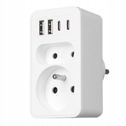 Jatkojohto 2x pistorasia + 2x USB-C + 2x USB-A