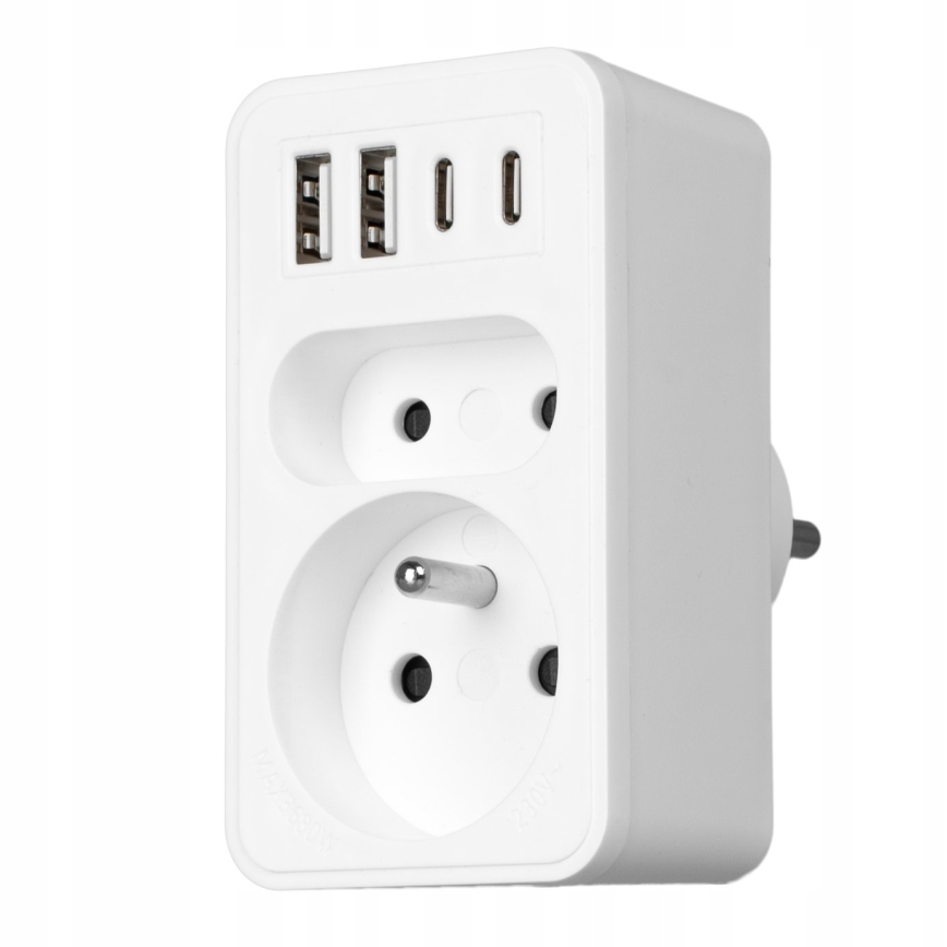 Jatkojohto 2x pistorasia + 2x USB-C + 2x USB-A