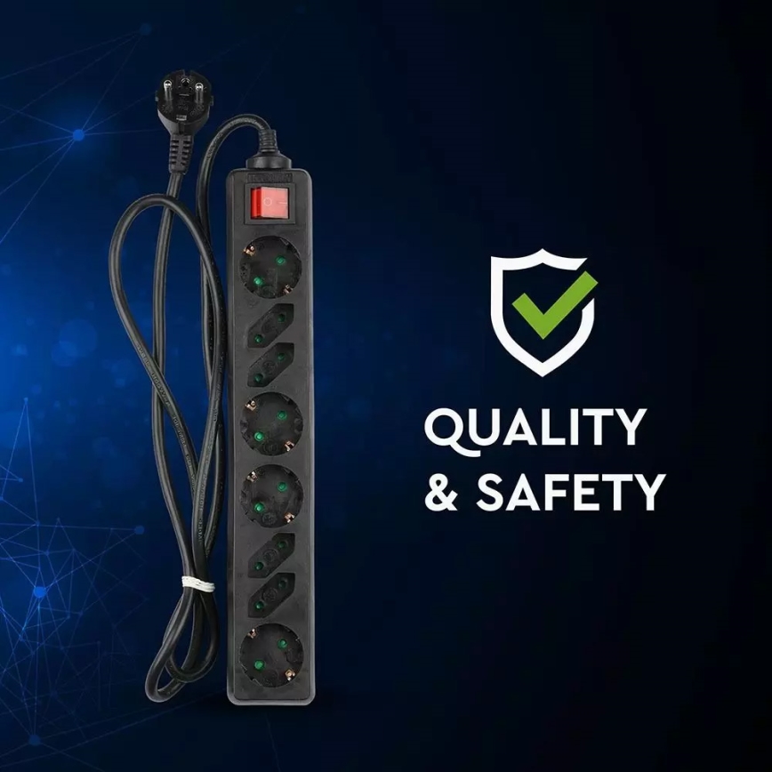 Jatkojohto kytkimellä SCHUKO 8Z 1,5 m