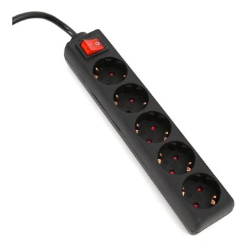 Jatkojohto kytkimellä 5Z Tyyppi F 1,5 m SCHUKO musta