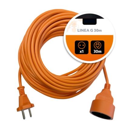 Jatkojohto LINEA G 1Z, 30 m, oranssi