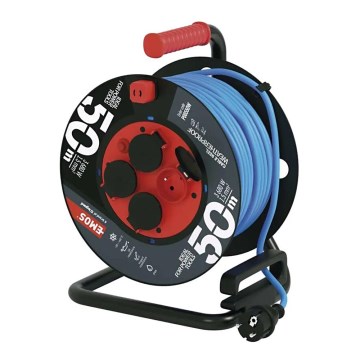 Jatkokaapeli rummussa 4 pistorasiaa 50 m silikoni IP44