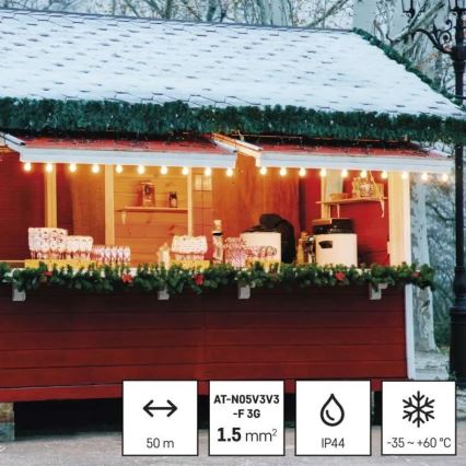 Jatkokaapeli rummussa 4 pistorasiaa 50 m silikoni IP44