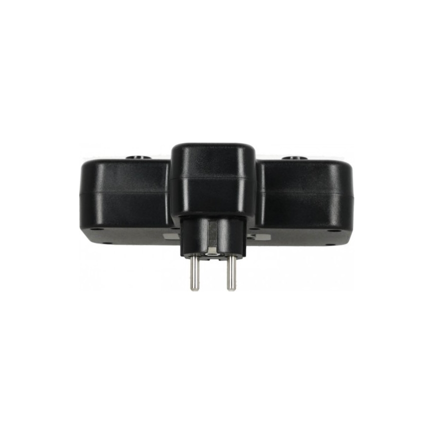 LINEA PRO -jatkoskisko, 2× SCHUKO-pistorasiaa + 3× USB (A ja C), kytkimellä ja LED-valaistuksella, 4000 K, musta