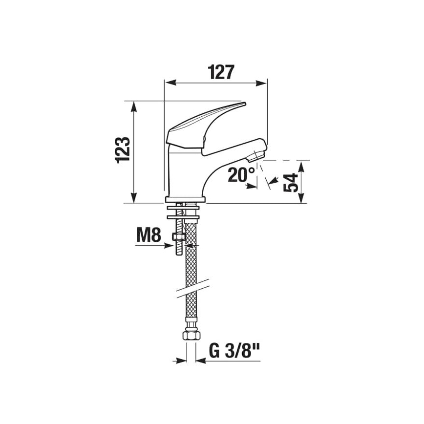 JIKA H3111N10041101 - Pesuallashana TALAS 12,3 cm kiiltävä kromi
