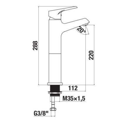 JIKA H3111W80041201 - Pesuallashana CUBE 28,8 cm kiiltävä kromi