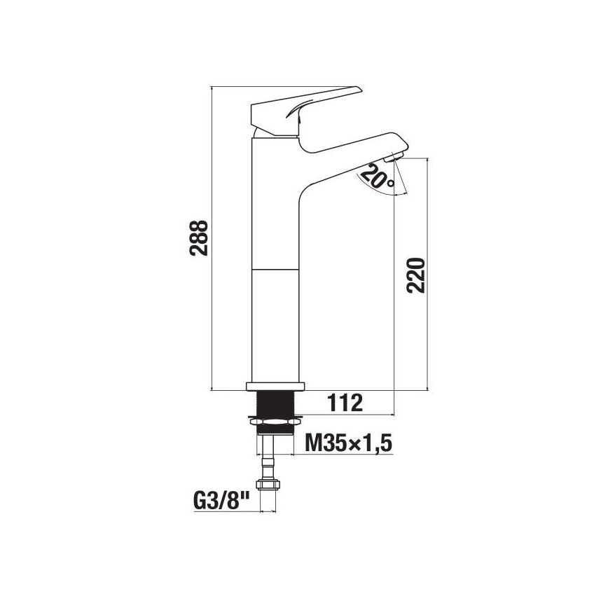 JIKA H3111W80041201 - Pesuallashana CUBE 28,8 cm kiiltävä kromi