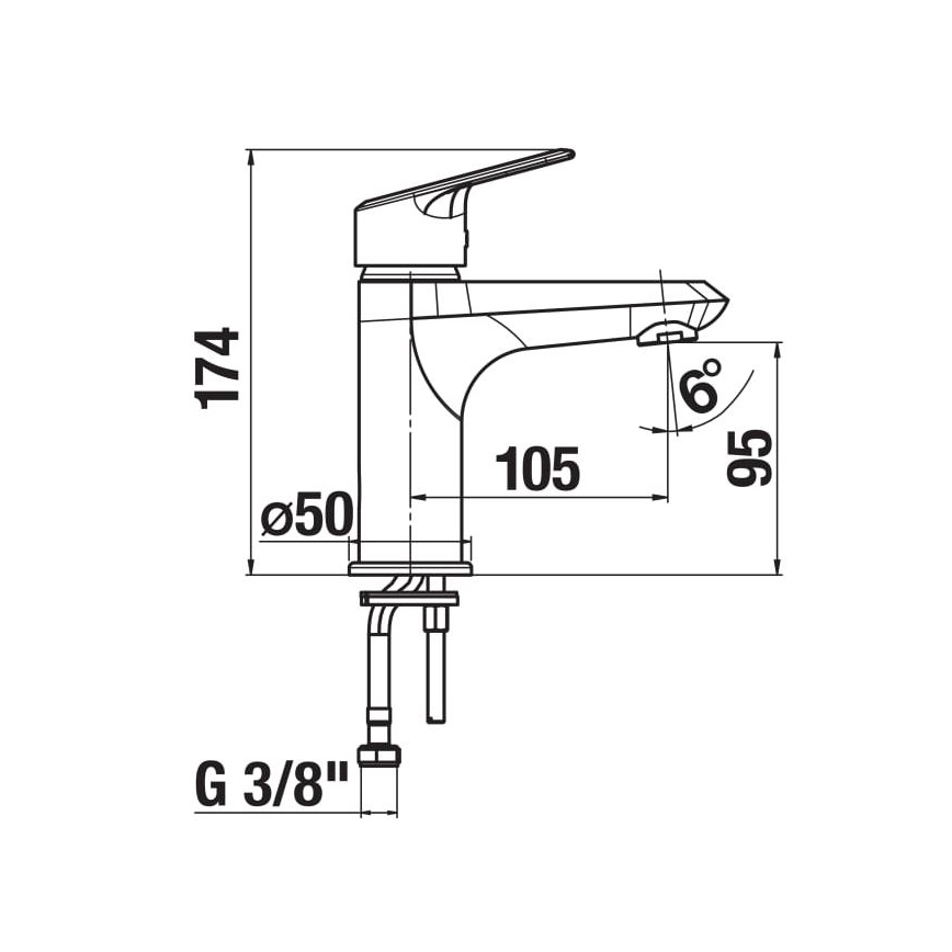JIKA H3112E10041101 - Pesuallashana TALAS 17,4 cm kiiltävä kromi