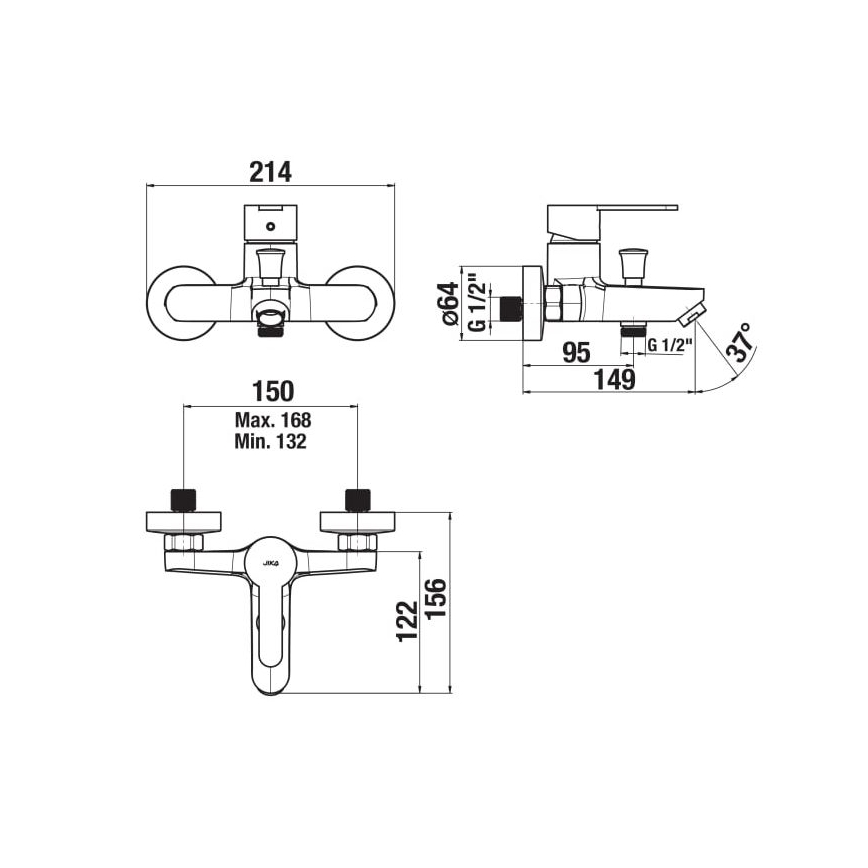 JIKA H3211Z70044001 - LYRA kylpyhuonehana kiiltävä kromi