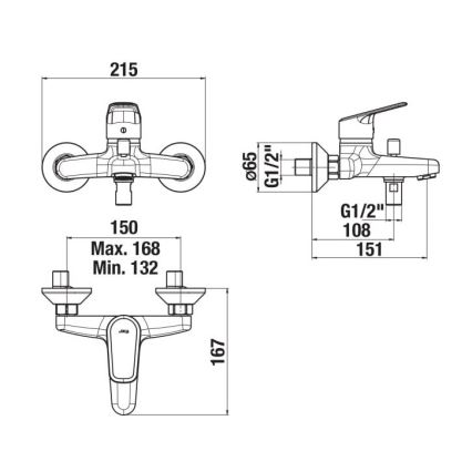 JIKA H3212E70044001 - TALAS kylpyhuoneen hana kiiltävä kromi
