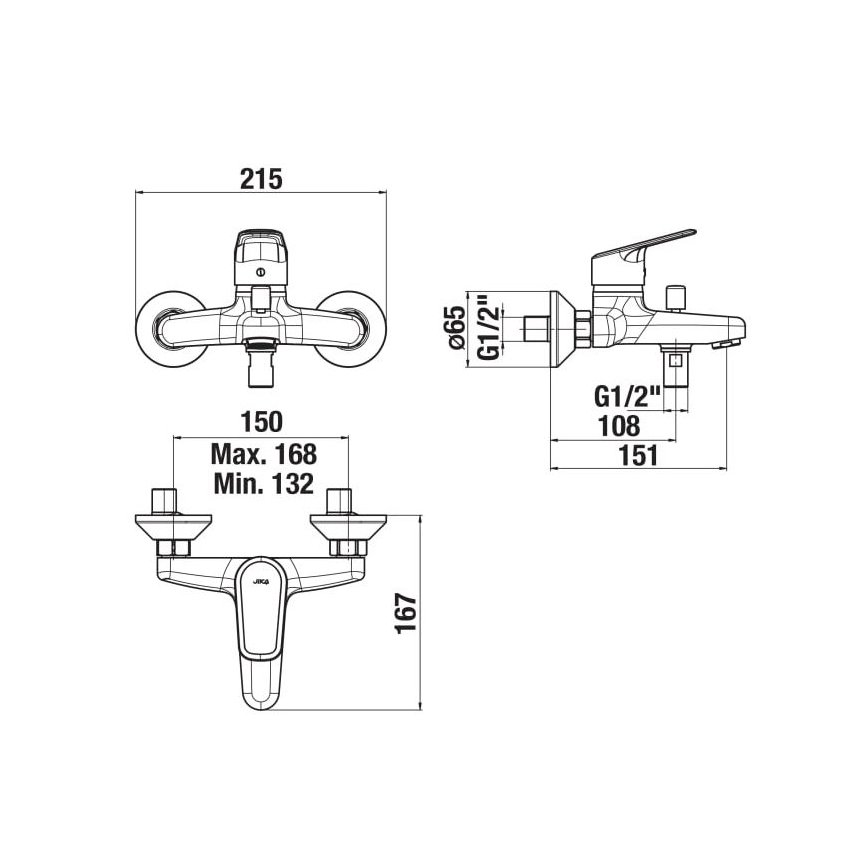 JIKA H3212E70044001 - TALAS kylpyhuoneen hana kiiltävä kromi