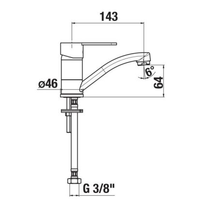 JIKA H3511Z10042201 - Keittiöhana LYRA 14,3 cm kiiltävä kromi