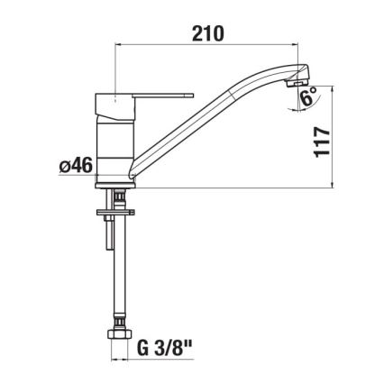JIKA H3511Z10042301 - Keittiöhana LYRA 21 cm kiiltävä kromi
