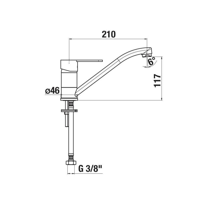 JIKA H3511Z10042301 - Keittiöhana LYRA 21 cm kiiltävä kromi