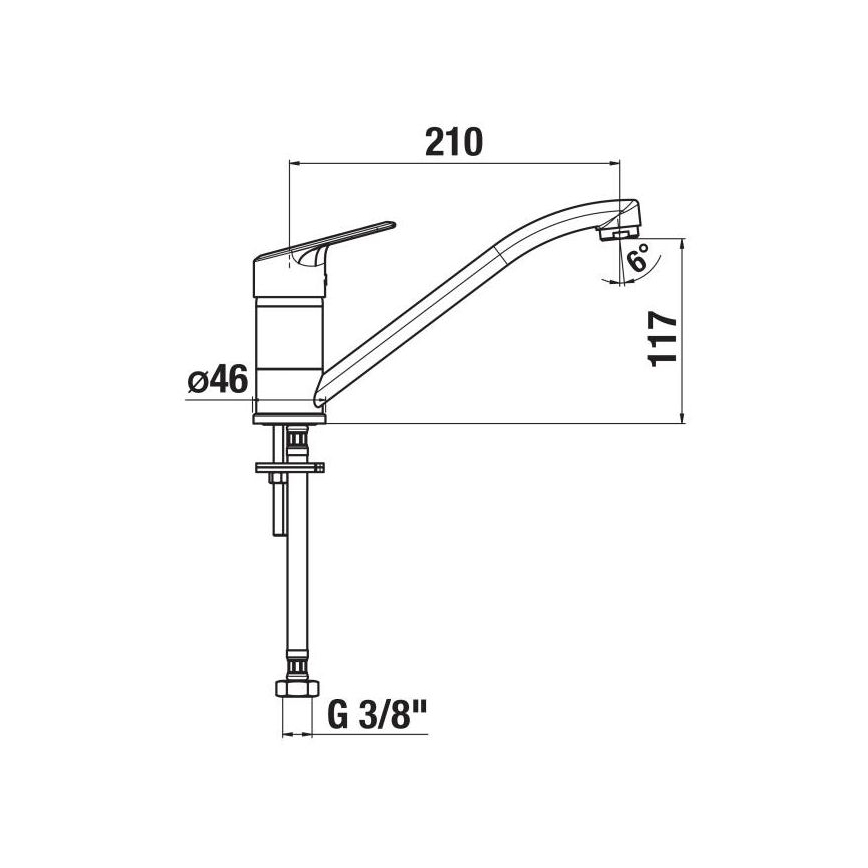 JIKA H3512E10042301 - Keittiöhana LYRA 21 cm kiiltävä kromi