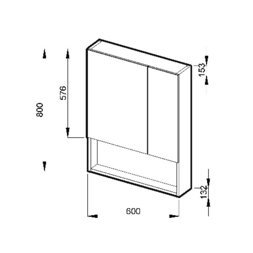JIKA H4532410383041 - Peilikaappi hyllyllä LYRA 80x60 cm valkoinen