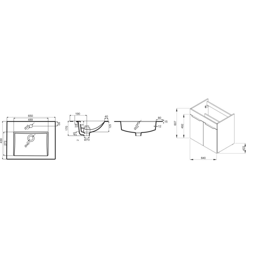 JIKA H4536011763001 - Kylpyhuonekaappi pesualtaalla CUBE 60,7x65 cm valkoinen