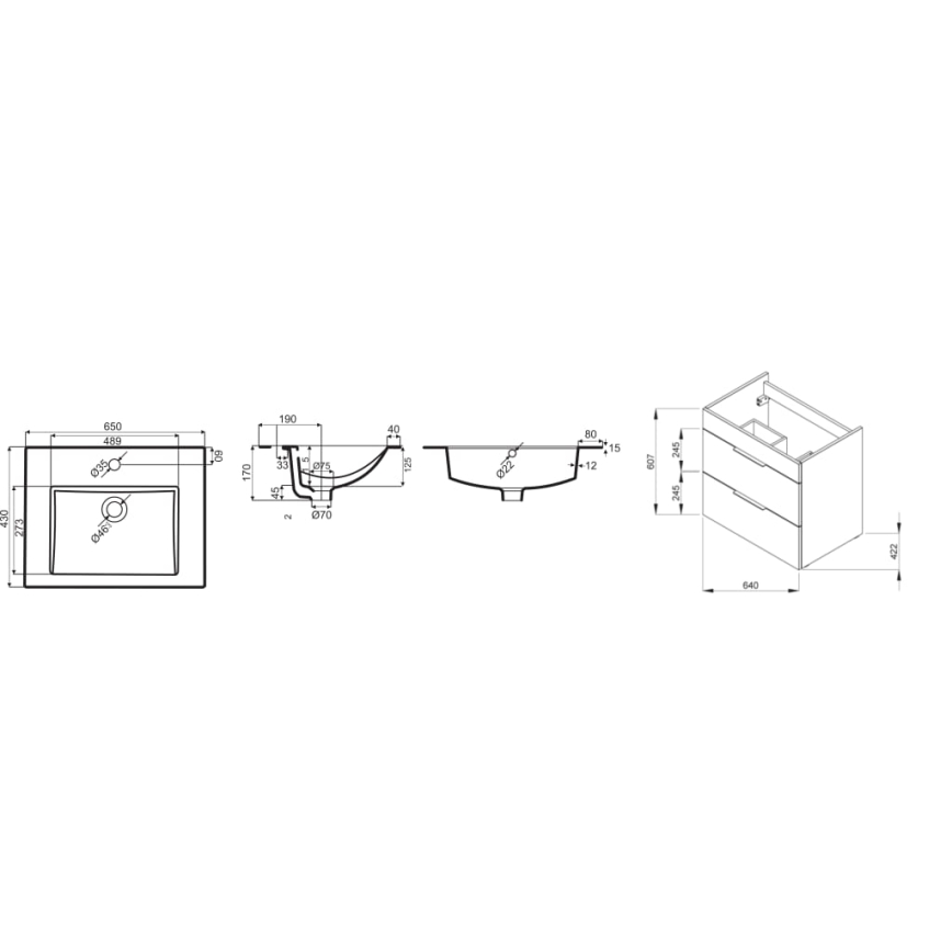 JIKA H4536021763001 - Kylpyhuoneen allaskaappi pesualtaalla CUBE 60,7 x 65 cm, valkoinen