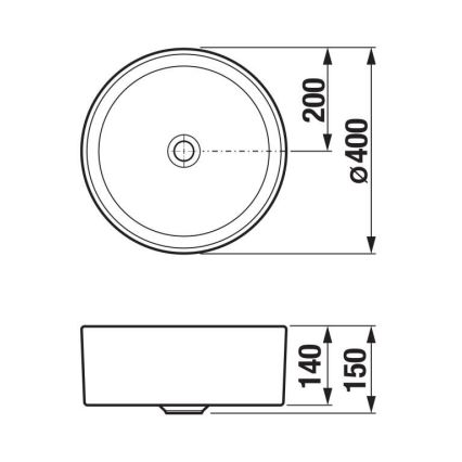 JIKA H8184207161121 - Upotasonallas CUBITO tasolle Ø 40 cm keramiikka/matamusta