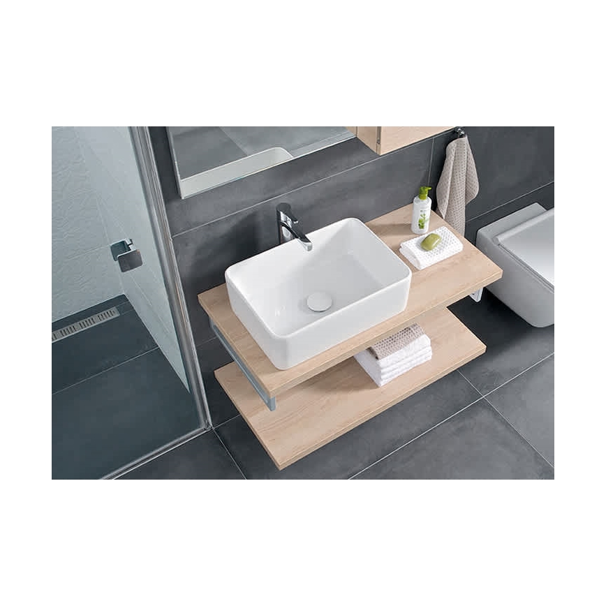 JIKA H8184230001121 - Upotasonallas tasolle CUBITO 50x35 cm keramiikka/valkoinen