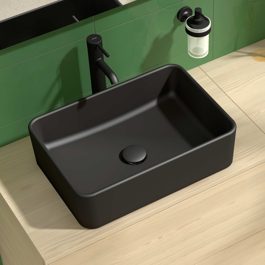 JIKA H8184237161121 - Upotaso tasolle CUBITO 50x35 cm keramiikka/matamusta