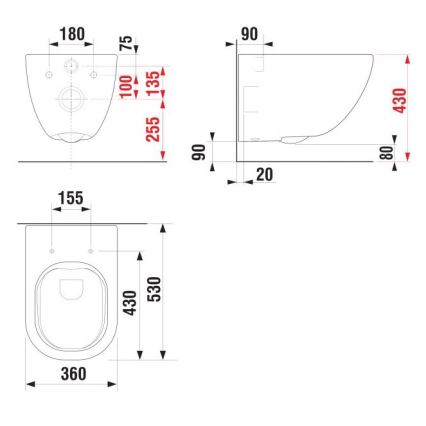 JIKA H8207140000001 - Seinään asennettava WC MIO, keramiikka/valkoinen
