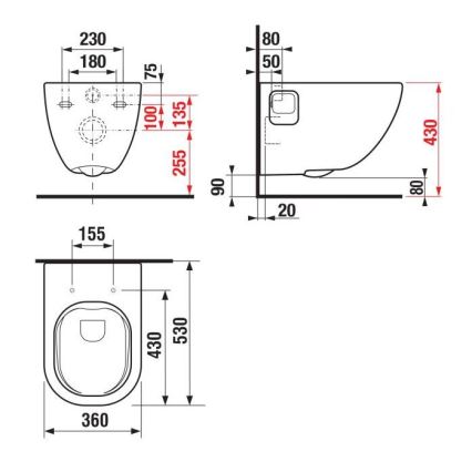 JIKA H8207160000001 - Seinään asennettava WC MIO keramiikka/valkoinen