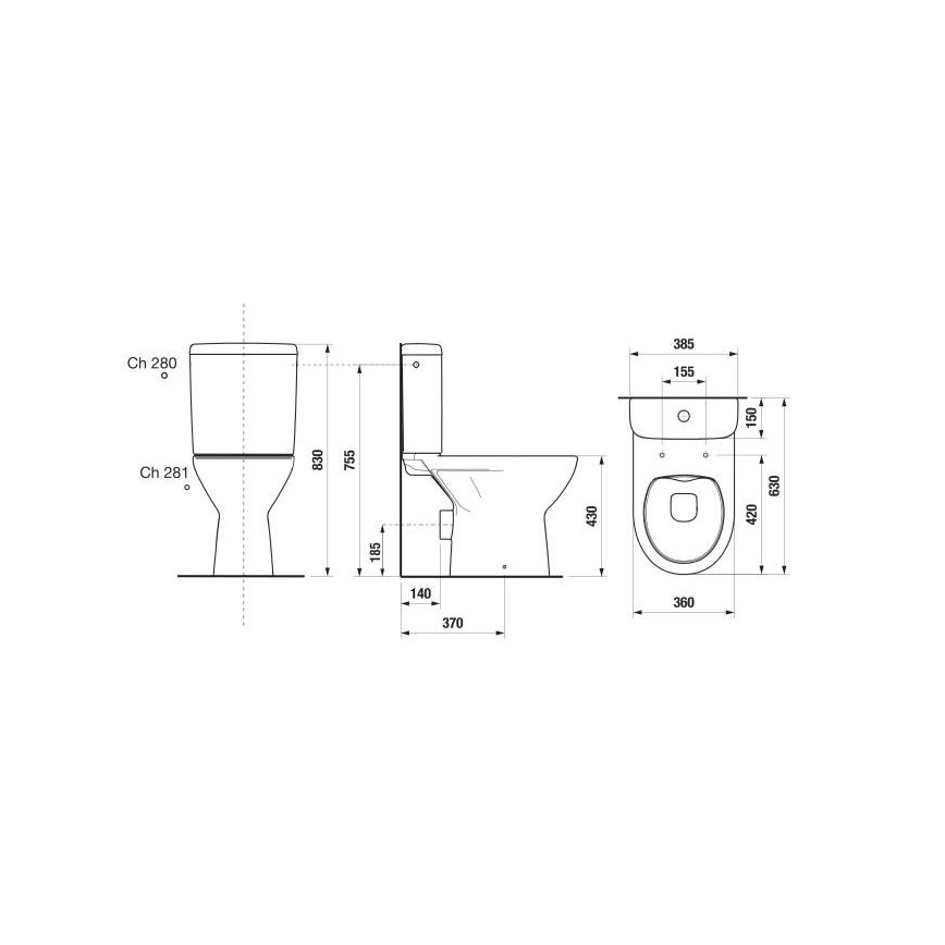 JIKA H8273860002801 - LYRA WC-yhdistelmä keraaminen/valkoinen