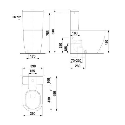 JIKA H8297120007621 - WC-säiliö MIO keraaminen/valkoinen