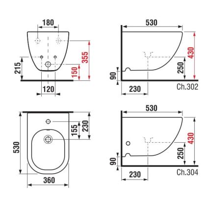 JIKA H8317120003021 - Seinään asennettava bidee MIO keraaminen/valkoinen