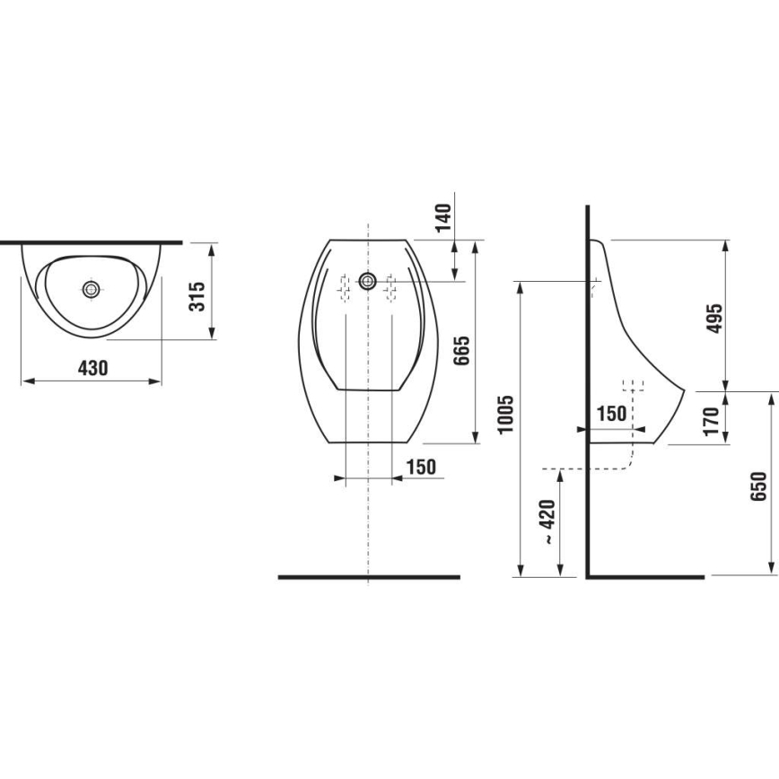 JIKA H8411010004871 - Sensorilla varustettu DOMINO 24V lattiapissa, takasyöttö, takaviemäri, keramiikka/valkoinen