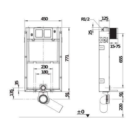 JIKA H8956510000001 - Upotettava moduuli seinään asennettavalle WC-istuimelle