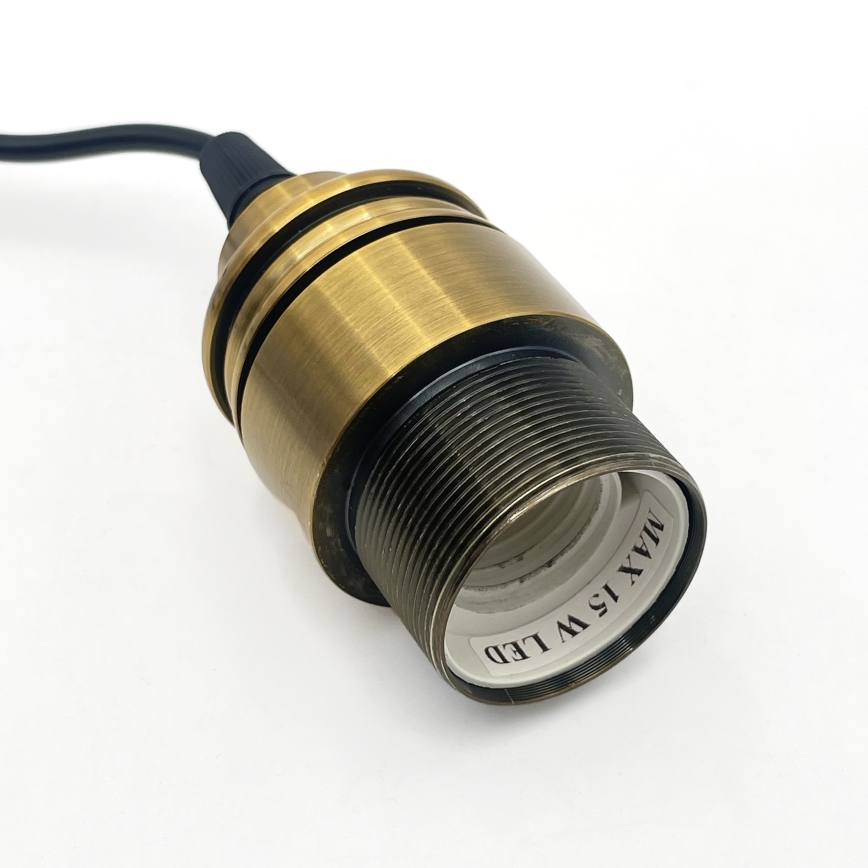 Johdollinen riippuvalaisin HECTOR 1xE27/15W/230V valkoinen/messinki halkaisija 25 cm