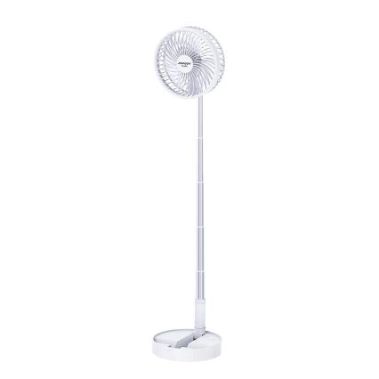 JOHNSON - Ladattava pöytätuuletin GIRAFFA 5 W / 3,7 V, 1200 mAh, halkaisija 20 cm, valkoinen