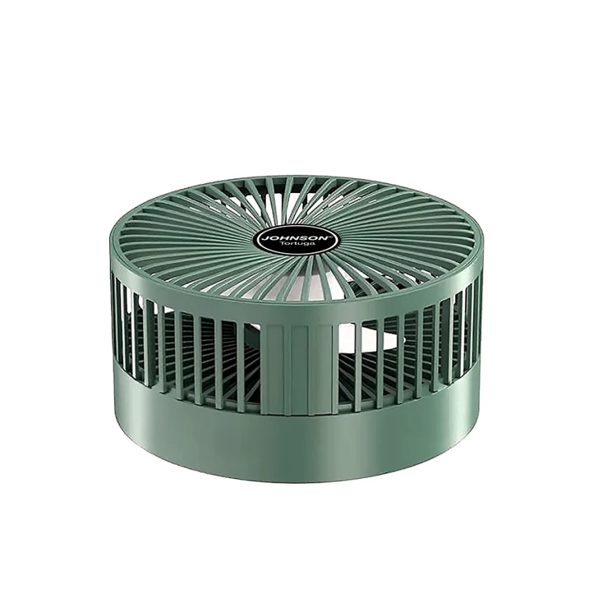 JOHNSON - Ladattava pöytätuuletin TORTUGA 5W/3,7V 1200 mAh halkaisija 16,5 cm vihreä