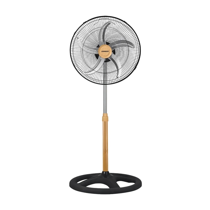 JOHNSON - Lattiatuuletin 3-in-1 WOOD 80W/230V halkaisija 50 cm musta/beige